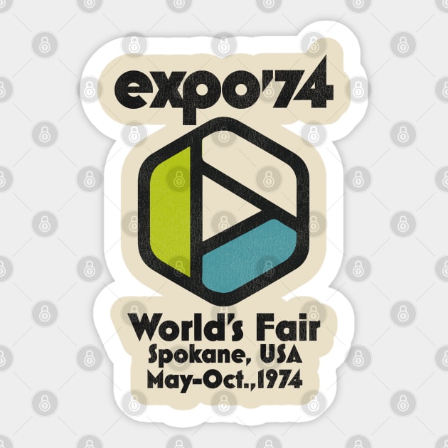 Retro Defunct Expo 74 World's Fair Spokane Washington Sticker by darklordpug